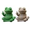 Meditative Frog Figurine Zen Yoga Frog Statue with Middle Finger Gesture Quirky Garden Sculpture for Home Office Desk Decor