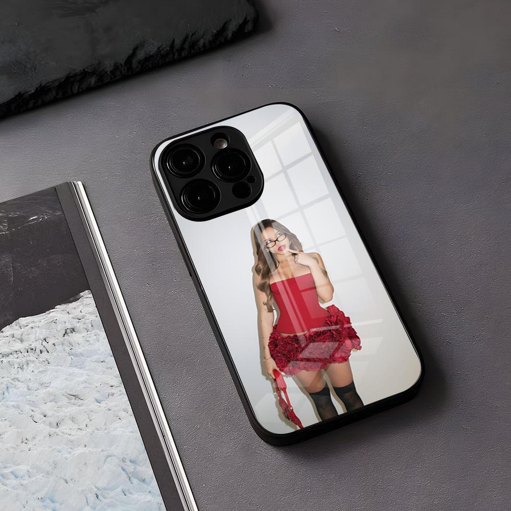 E-Emilia M-Mernes Singer Phone Case For IPhone 17 Air 16 E Pro Max 15 14 13 Mini 12 Pro 11 Max Plus Black Glass Cover