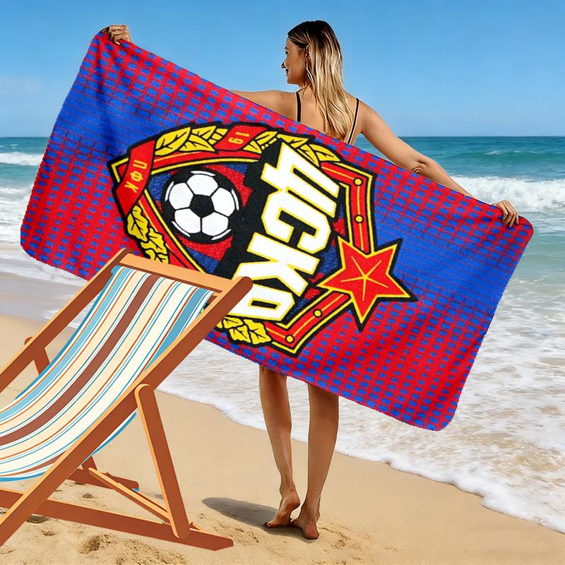 CSKA Moscow Print Beach Towel, Large Soft Quick Dry Towel for Beach Camping Swimming