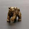 Brown Bear Statue Ornament Solid Brass Polar Animal Figurine Miniatures Tea Table Pet Desk Decors Accessories Crafts