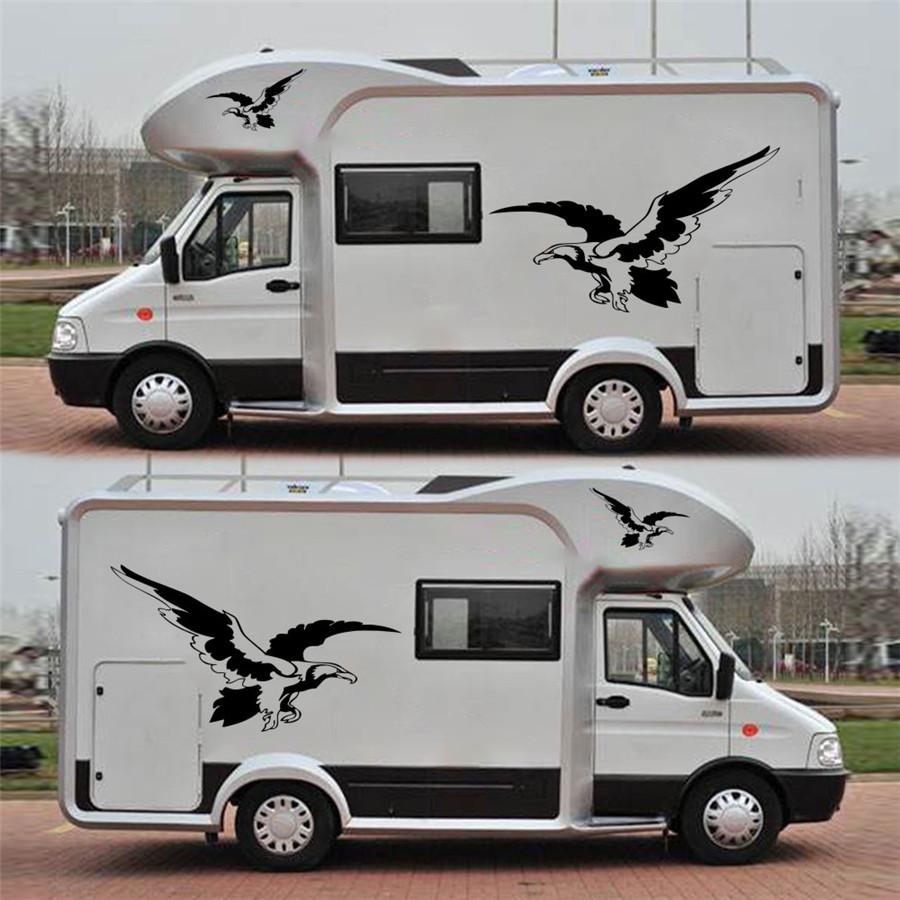 5x Car Stickers Black & White Eagle Style Decals for Caravan Travel Trailer Van