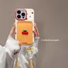 Cherry doll for apple 16promax mobile phone case iphone15 card bag lanyard 17 silicone 14 protective case