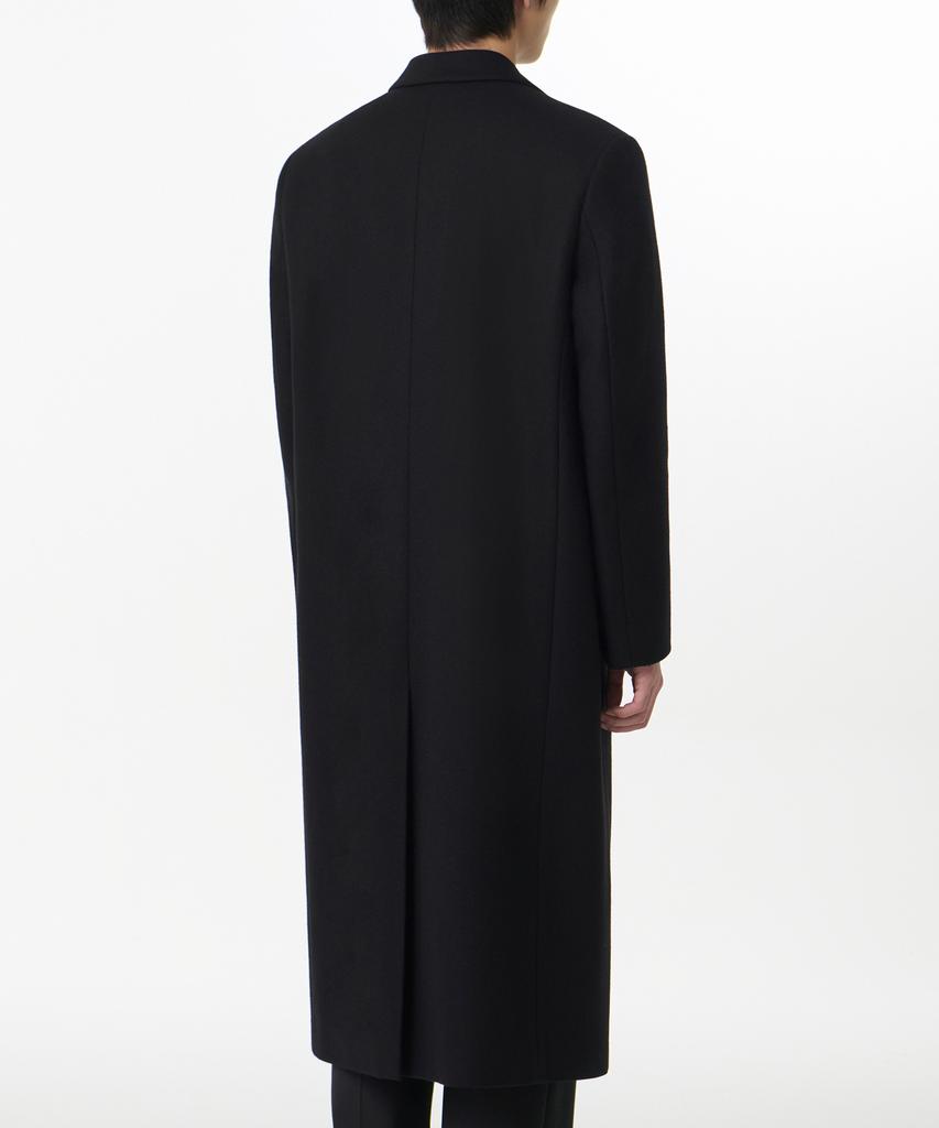Musinsa Standard Fortex Felt Daddy Shoulder Single Long Coat [Black]
