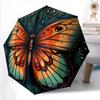 1pc Butterfly Nature Automatic Open/close Folding Compact Umbrella, 8-Rib Sturdy Canopy, Lightweight Portable, Everyday Use, Gift, Outdoor Umbrella, T