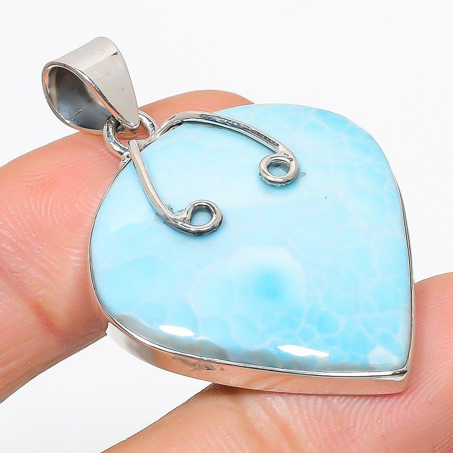 

Natural Republic Larimar Gemstone 925 Solid Sterling Silver Pendant 1.75 e6q38