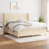 VidaXL Slat Bed Base with Mattress, Upholstered Bed, Double Bed, Adult Bedroom Interior Bed, Modern, 3128706