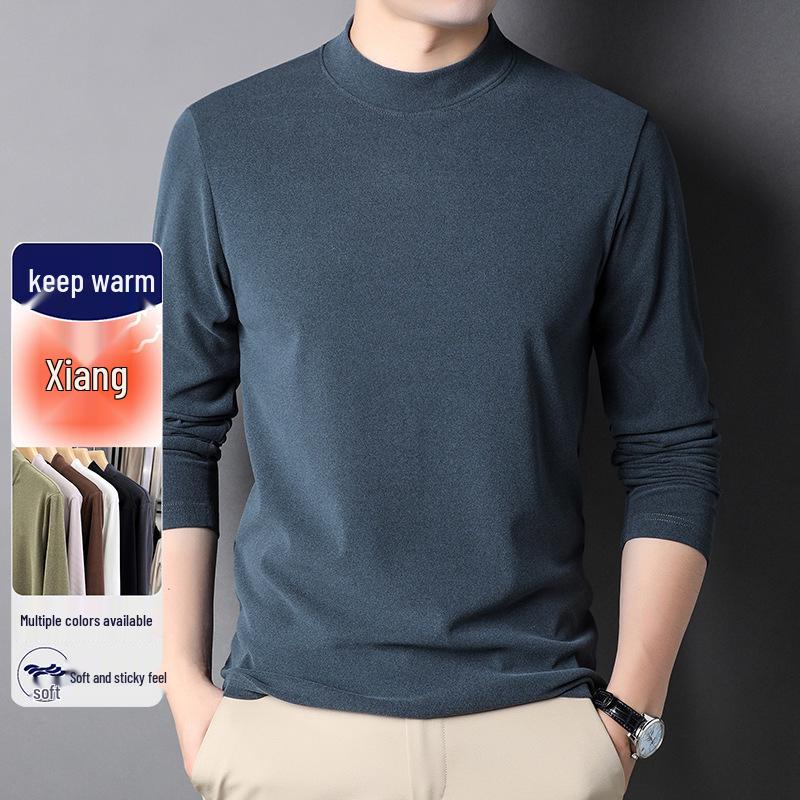 Men's Self-Heating Double-Sided Fleece Half-High Collar Sweatshirt - 2025 Autumn/Winter New Style Base Layer