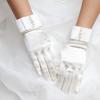 Guanti Sposa in Raso Guanti da Polso Matrimonio Donna Guanti Eleganti Lucidi per Festa del Tè Evento Formale Cerimonia di Fidanzamento Ballo