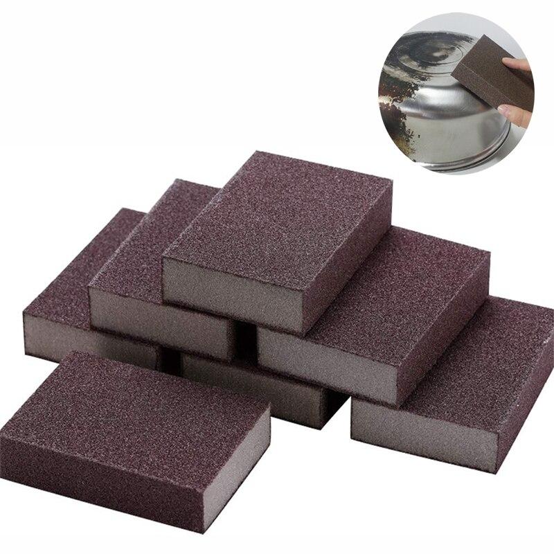 Magiczna gąbka do ścierania szczotka do usuwania rdzy narzędzia do czyszczenia gospodarstwa domowego gąbka karborundowa Emery odkamienianie Clean Rub Pot Emery Cleaner