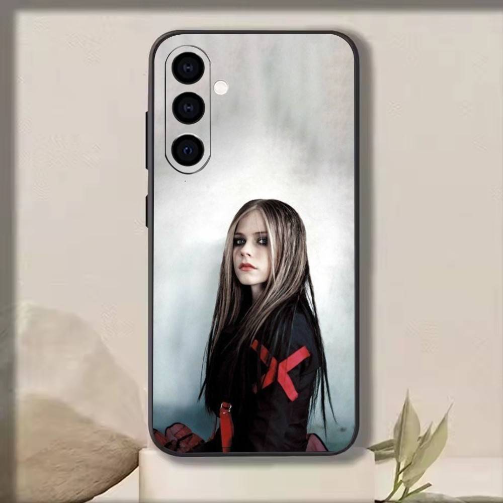 

A-A-Avril Phone Case Black Silicone Soft For Samsung Galaxy A73,A72,A71,A70,A53,A52,A51 Samsung a70