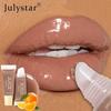 Nude Braun Aufpolsternder Lipgloss Feuchtigkeitsspendendes Frucht-Lippenöl Transparenter Fülle-Lippen-Tönstift Weiche Tube Make-up-Applikator Schönheits Pflege