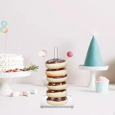 Acrylic Donut Stand Clear Bagel Display Durable Table Centerpiece 19.5cm Height Dessert Stacker Rack