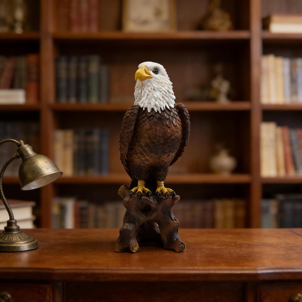 Bald Eagle Resin Statue - American Luxury Decor for Living Room, Entryway, or Garden