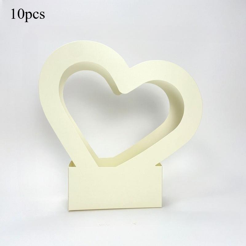 

10 шт. Подарочная коробка для букета цветов в форме сердца с вырезом, ручная коробка для цветов, на день рождения, свадьбу, годовщину, идеально подходит для роз, тюльпанов и многого другого Other