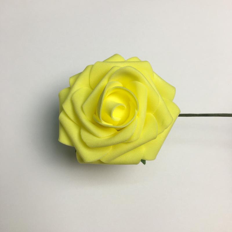 25pcs/8CM Simulated Rose Head with Rod PE Flower Holder foam Flower Head Wedding Party Decoration Hand held Flower Accessories