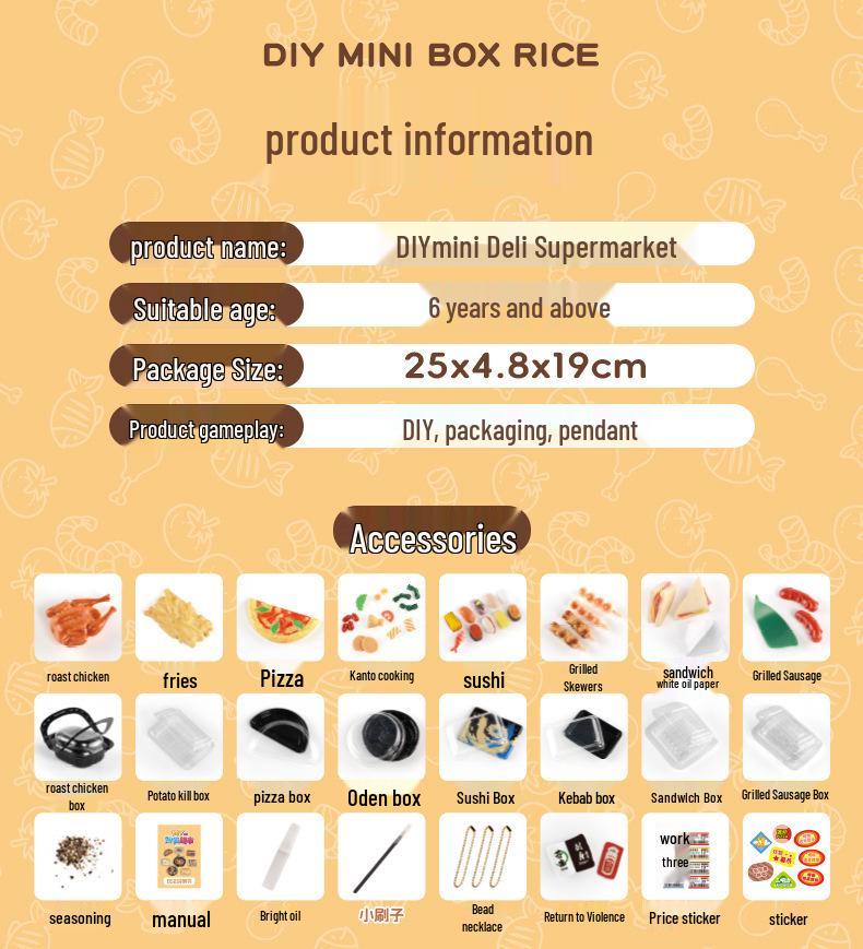 Yibi Le Miniature Handmade Food Toy for Children's Pretend Play