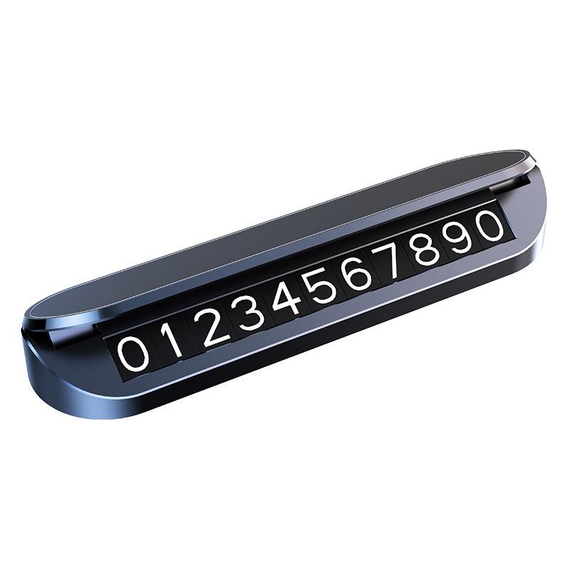 1Pc Car Temporary Parking Number Plate Hidden Car Phone Plate Car Metal Parking Card Ornament Gift