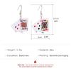 Poker Dangle Earrings Game Cards Simulate Cool Funny Earrings for Women Girls