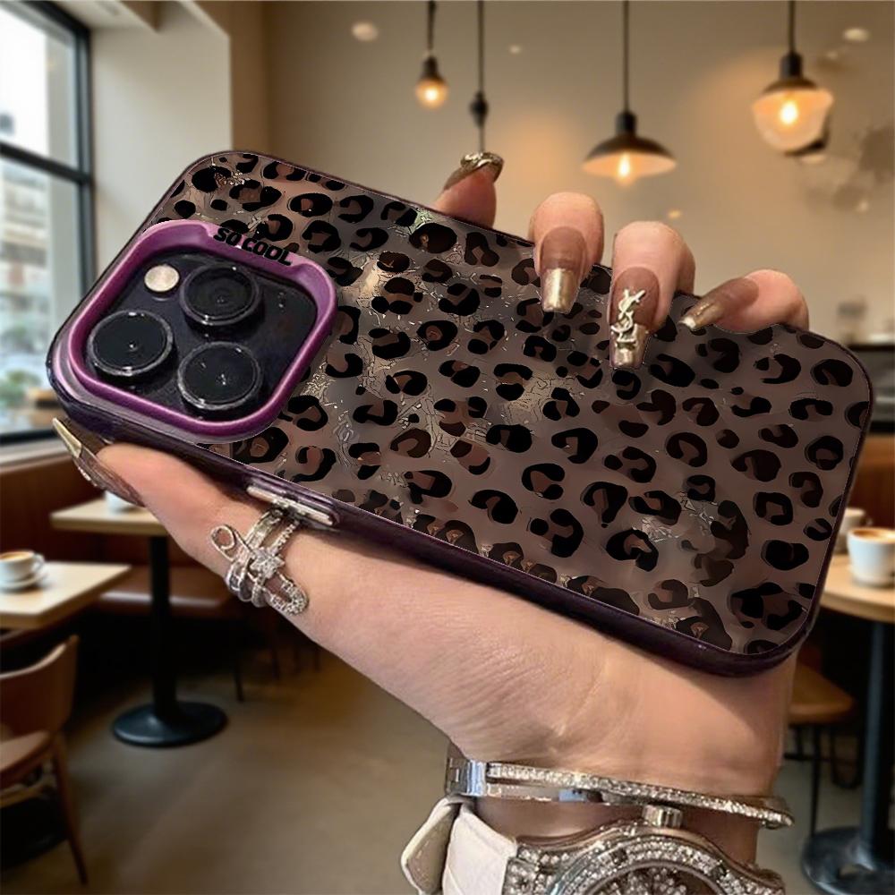 Leopard Print Shockproof Phone Case for Iphone 16 15 14 13 12 11 Pro Max/Mini Anti-Scratch Premium Hard Cover
