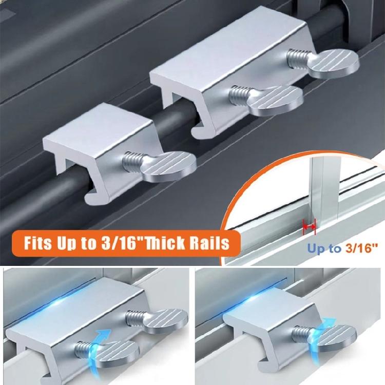 4-pack säkerhetsspärrar för skjutdörrar och fönster Aluminiumkonstruktion Ingen borrning Krävs Barnsäker Design Fönsterdörrlås