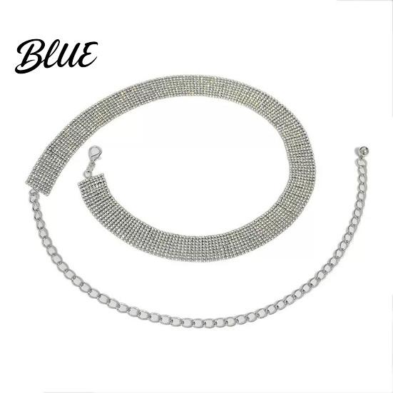 Waist Cincher Accessory Slim Sparkling Belt 9 Rhinestone Rows Chain
