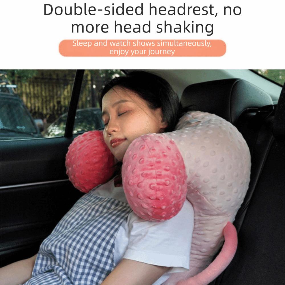 Foam Plush Car Neck Headrest Neck Protection Sleeping Pillow Cute Car Pillow Car Rear