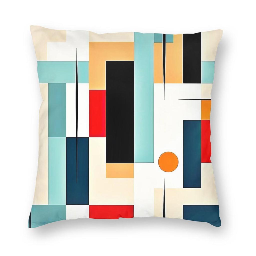 MidCentury Modern Geometric Retro Pillowcase Polyester Linen Velvet Creative Zip Decorative Pillow Case Car Cushion Cover x