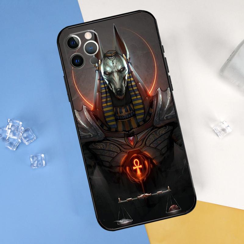 Anubis Ankh Egyptian God Phone Case For iPhone 16 Pro Max 13 12 Mini 11 14 15 Pro Max XR 16 15 Plus 16e Cover Shell