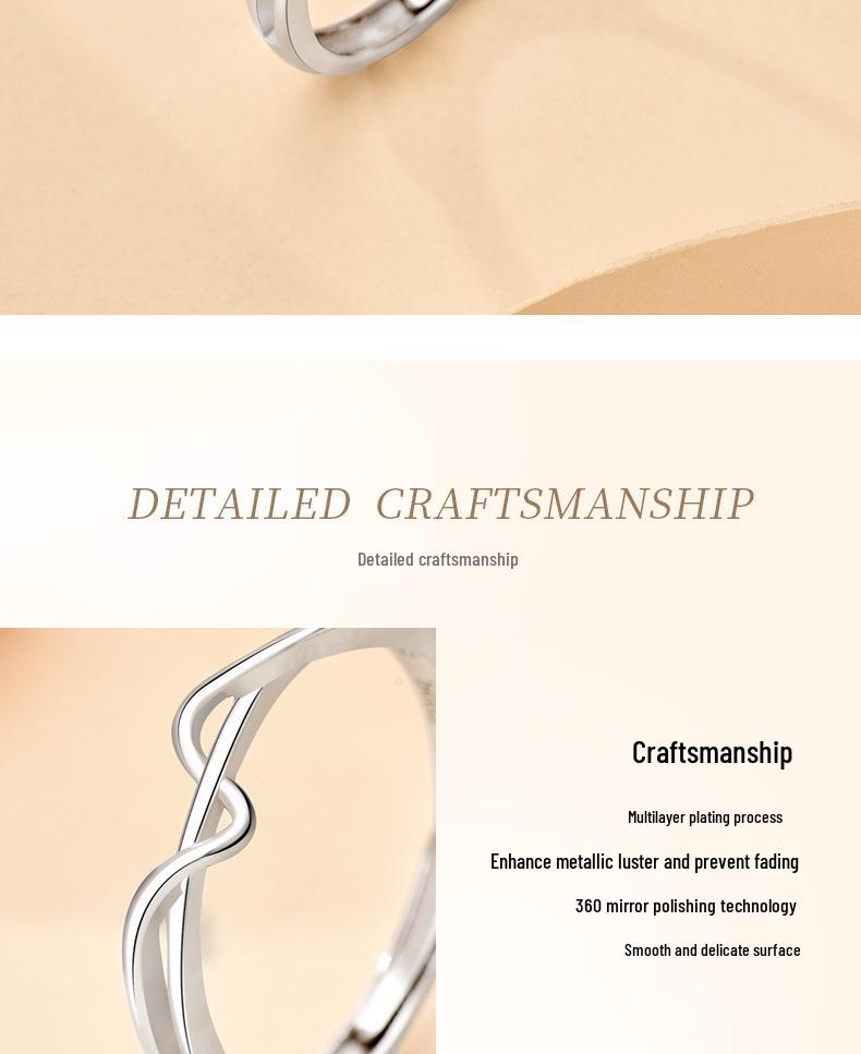 S925 Sterlingsilber Geometrischer Ring für Damen - Minimalistisches, Cooles & Einzigartiges Design, Modischer Schmuck.