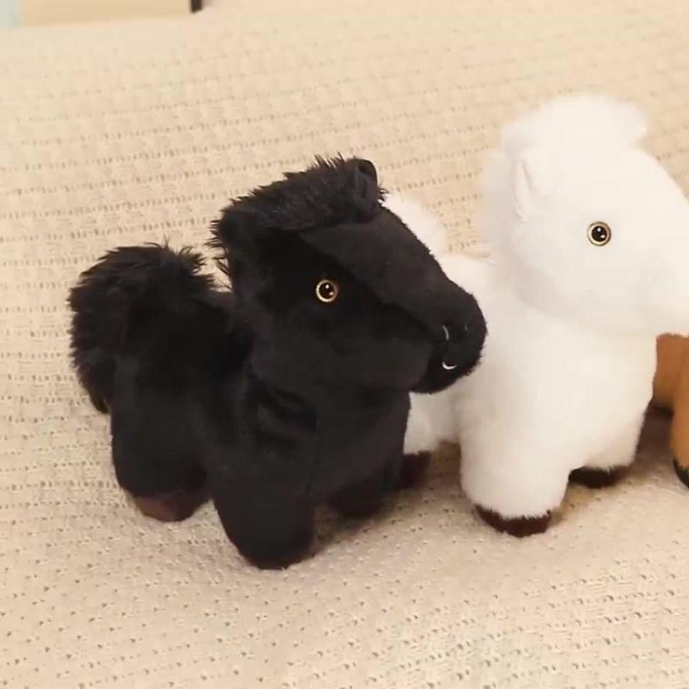 Stuffed Tail Horse Plush Keychain Simulation Cartoon Horse Stuffed Toy  Valentine's Day Gifts