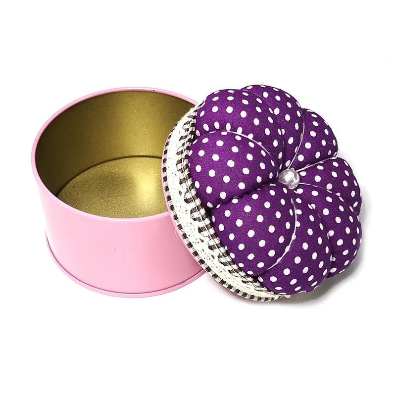Pumpkin Shap Sewing Pin Cushion Needlework Craft Sewing Pin Storage Box Button Storage Handcraft Needle Holder