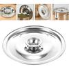 Milisten Stainless Steel Taste Cup Lid Mini Saucepan Lid Cookware Metal Seasoning Universal for Pots and Pans Universal Pot Stainless Steel 8 Inch
