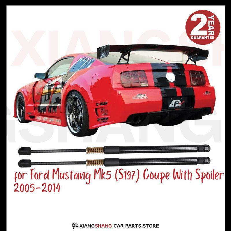 2pcs Rear Tailgate Damper for Ford Mustang Mk5 (S197) Coupe With Spoiler 2005-2014 WITH SPRING Trunk Boot Gas Charged Gas Struts