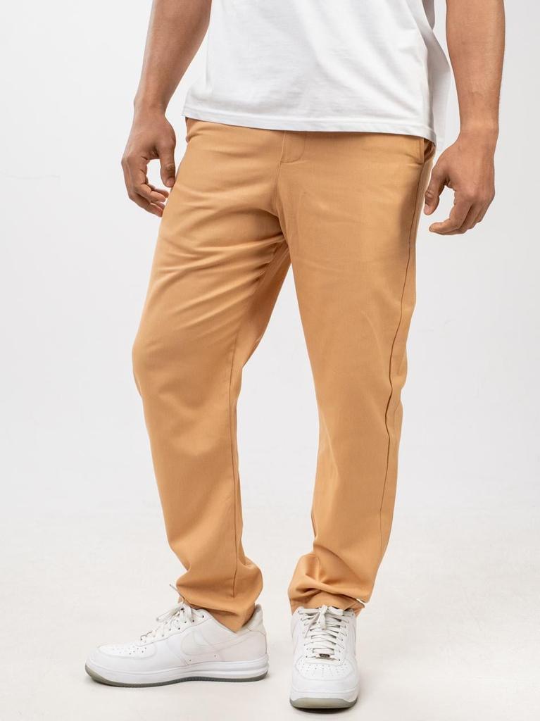 Men's Light Brown Chino Trousers Jigga Wear Chino M