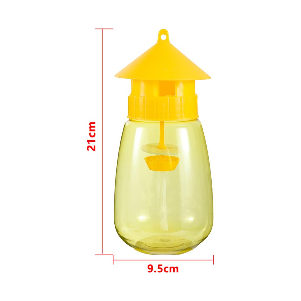 4-Holes Fruit Fly Trap Bottle Garden Orchard Greenhouse Cucumber Fruit Flies Needle Bee Drosophila Round- Shape Yellow Trap 1Pc