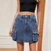GMXIA Summer Women's Wash Multi-pocket Denim Cargo Skirt Trend