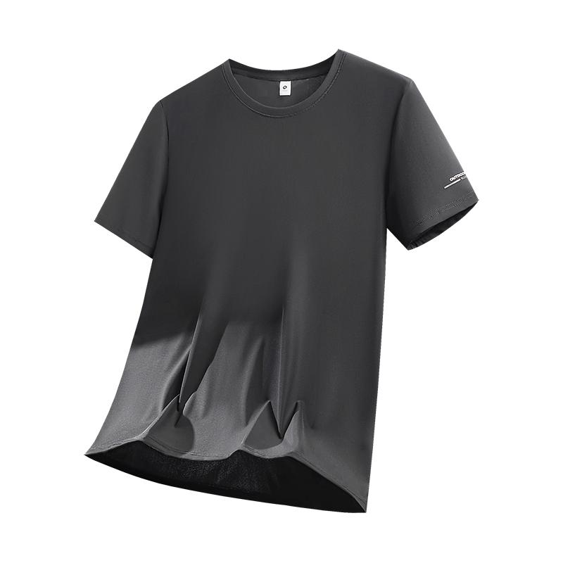 T-shirt in Seta di Ghiaccio Moda Uomo Casual Asciugatura Rapida Manica Corta Fresca Traspirante Larga Top Sportivo Uomo Slim Traspirante Casual Manica Corta