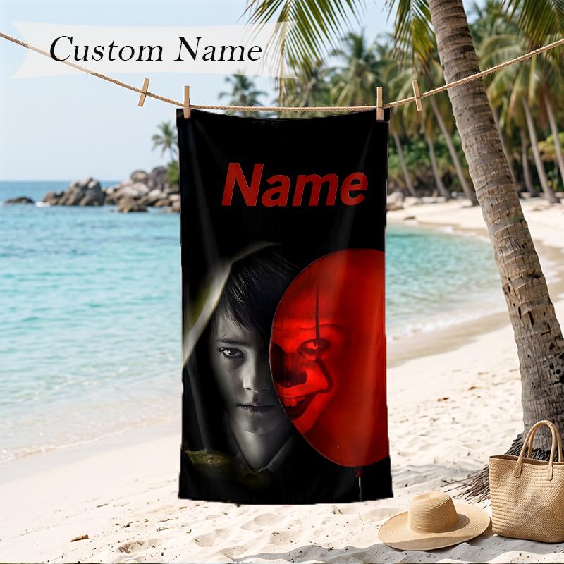 it Custom Name Printed Beach Towel Personalized Soft Towel For Swimming Beach Travel