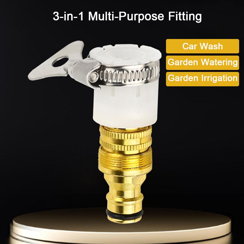 15-23mm Faucet Tap Connector Aluminum Alloy Garden Water Hose Pipe Fitting Faucet Adapter for Car Washing Watering Flowers