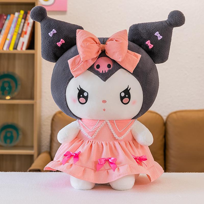 Fialové šaty Kuromi plyšová hračka plyšák společník na spaní panenka Melody pro dívky dárek k narozeninám