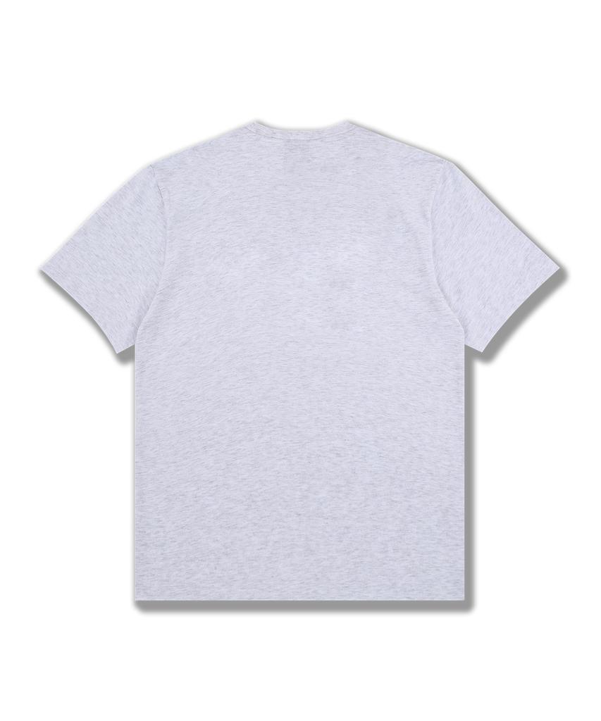 DOLPHIN WAVE APPAREL [2Pack] Dolphin Mini Chain Embroidery 16-Count Short Sleeve T-Shirt White & Cool Gray 2 Pack