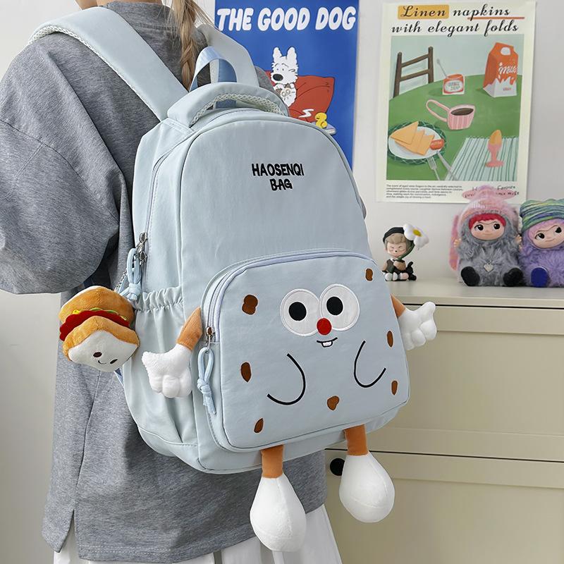 Schoolbag cute cookies backpack women's 1011 new ugly cute student schoolbag kindergarten light travel small backpack