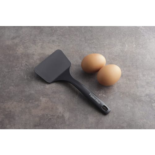 [.co.jp Exclusive] Shimomura Kogyo Antibacterial, Made in Japan, Verdun Black Nylon Egg Frying Turner, Dishwasher Safe, VB-207, Made in Tsubame-Sanjo,