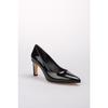 Lita Black Color Patent Leather Women's Stiletto Heeled Shoes