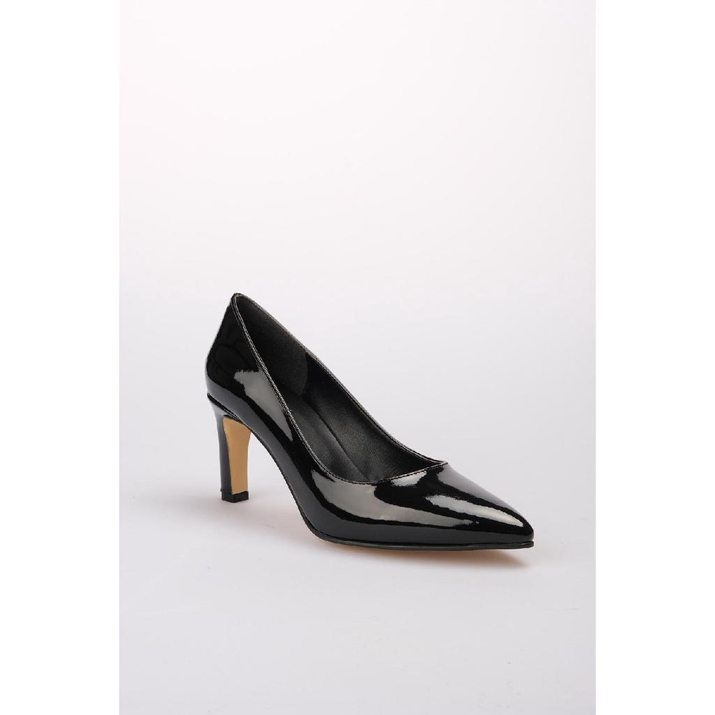 Lita Black Color Patent Leather Women's Stiletto Heeled Shoes