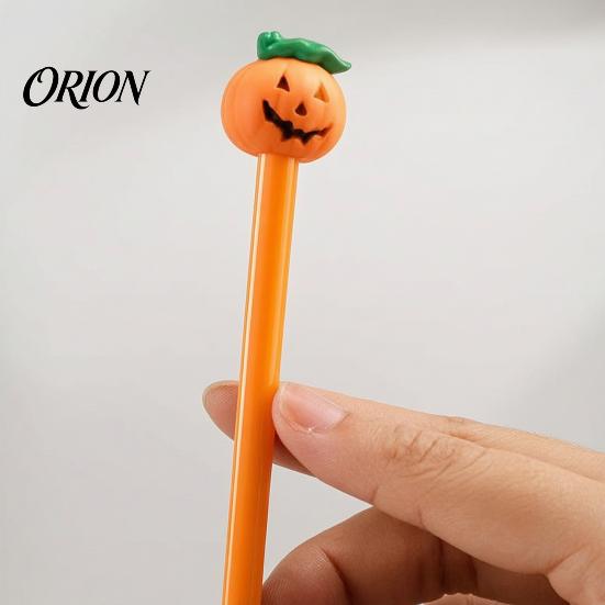Długopisy na prezent świąteczny 10 szt. Długopisy żelowe na Halloween, Uroczy topper z twarzą dyni, Cienkopis 0,5 mm, czarny, do biura, szkoły, artykułów papierniczych, dla dzieci