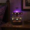 Retro Resin Table Lamp Halloween Ghost Carousel Lights Gothic Stained Glass Night Light with Copper Unique Housewarming Gift Base USB Rechargeable