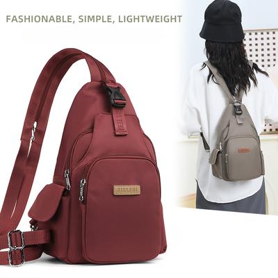 Neuer Stil Damenrucksack Urban Schlicht Große Kapazität Brusttasche Nylonrucksack Freizeit Reisetasche