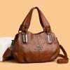 Fashionable Vintage Leather Handbag Large Capacity Women's Bag Middle-aged Women's  Shoulder Messenger Bag for Daily Work Shopping and Socializing