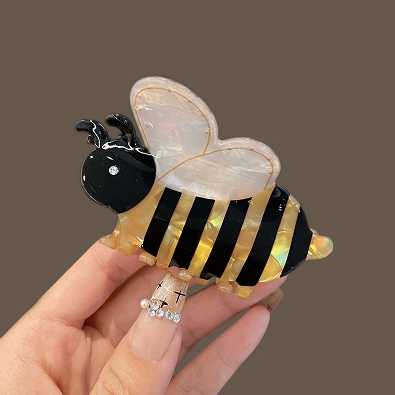 [Adorable Bee Hair Claw] New High-Quality Hair Claw, Creative Cute Half-Updo Hairpin, Bun Clip, Adorable Bee Hair Claw Accessory